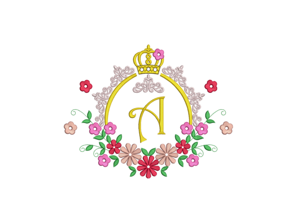Floral Crown Monogram Letter a