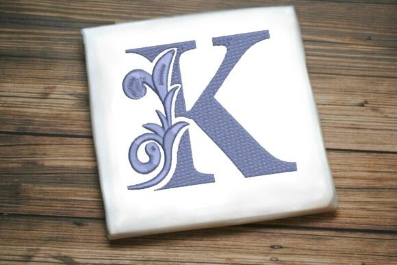 Flourished Leaf Monogram K